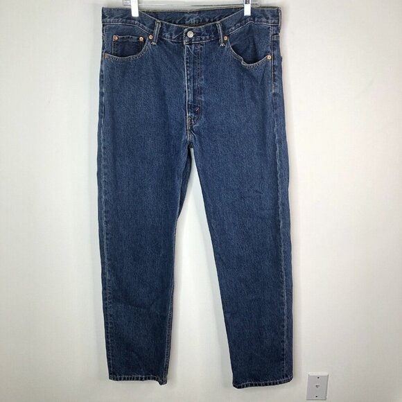 Levis Mens Blue Jeans Size 38" x 34" 550 Button Fly Zipper Denim Pants - Picture 2 of 11